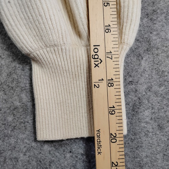 Babaton Aritzia Wool Linen Blend Ribbed Button Cardigan Cream Large - Picture 8 of 10